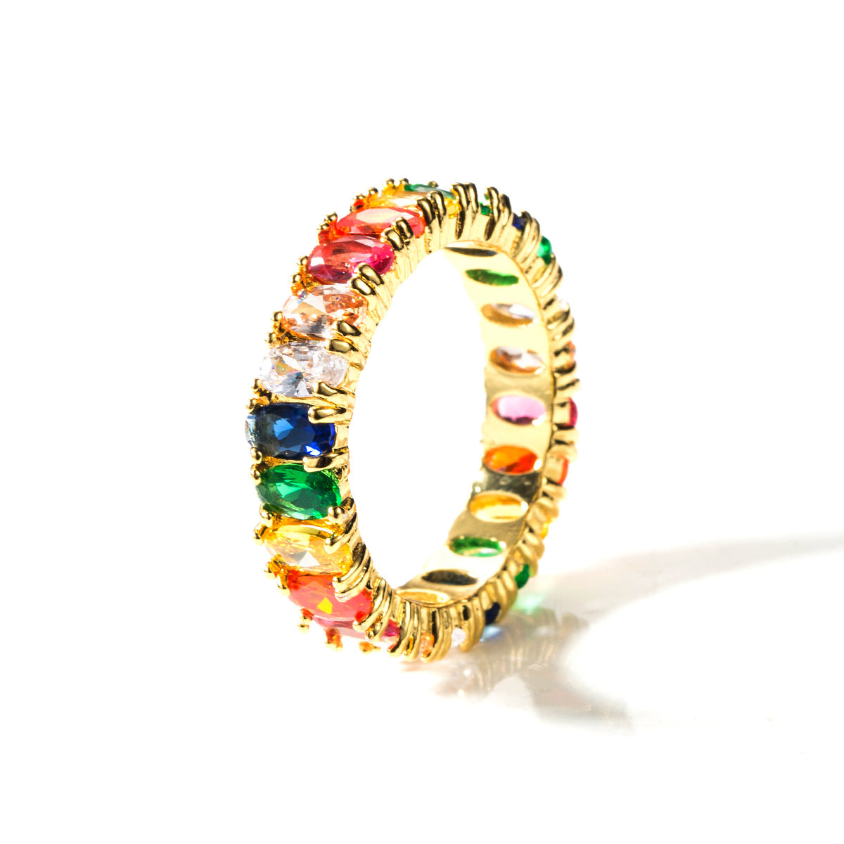 Rainbow Oval Cut Ring