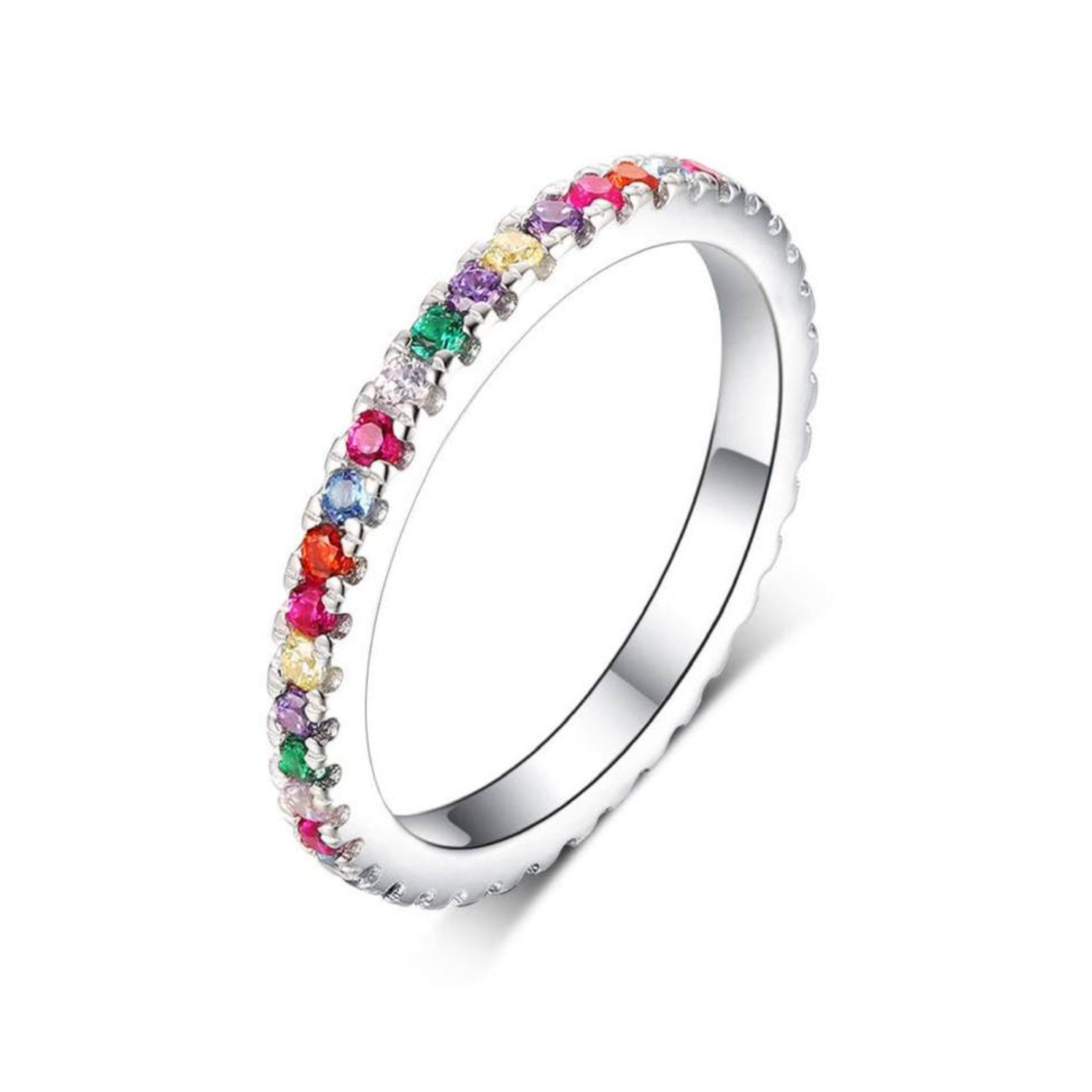 Blossom Ring Rainbow Silver